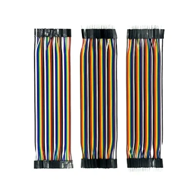 Immagine di QILUCKY Set di cavi jumper 3 x 40 pezzi ciascuno da 20 cm, ponticelli femmina femmina, maschio cavo 28 AWG per Arduino Raspberry Pi (set 3)