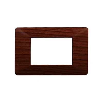 Immagine di Placca Compatibile Con Vimar Plana, Placche In Plastica, 1 Pezzo (3 Posti/Moduli,Radica)
