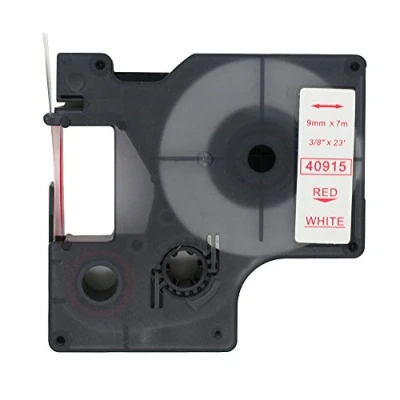 Immagine di BROVACS 1 confezione di nastro rosso su bianco compatibile per DYMO D1 40915 9 mm 3/8&quot; OPA2115