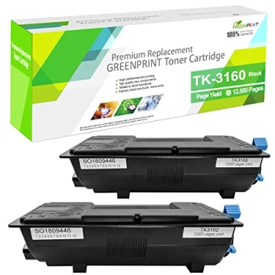 Immagine di 【Con chip】 Cartuccia toner compatibile TK 3160K 3160 TK3160 2 neri 12500 pagine per Kyocera ECOSYS P3045dn, P3050dn, P3055dn, P3060dn, P3150dn, P3155dn, P3260dn, M3145dn, M3645dn, M3860idnf