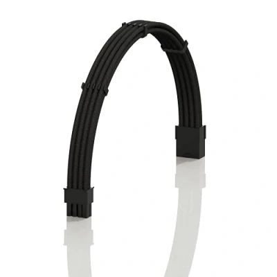Immagine di LINKUP AVA 50cm PCI e 8 (6+2) pin GPU Cavo di Prolunga per PC Personalizzato con Guaina Intrecciata Alimentatore PSU Pettini┃Design Robusto Rigido┃Confezione Singola┃500mm Nero