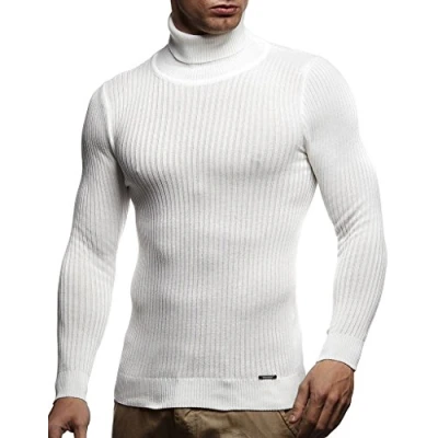Immagine di Leif Nelson Dolcevita Maglione Uomo Felpa a Maglia LN 1670 Ecru Small