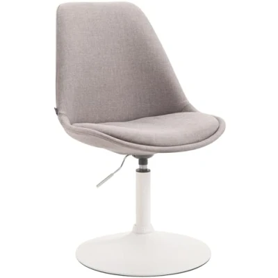 Immagine di CLP Sedia Da Pranzo Regolabile Maverick In Stoffa I Design Rosa Scandinavo Base Tonda Metallo, Colore:grigio, Colore del telaio:bianco