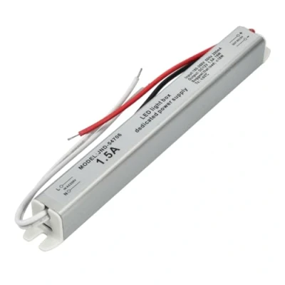 Immagine di Jandei Trasformatore di Alimentazione SLIM 220/240V AC a 12V DC 1,5A 18W, Installazione Interna IP20, per Strisce Led, Neon o Dispositivi Bassa Tensione