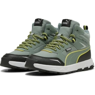 Immagine di Puma Evolve Trail JR Unisex Scarpa da hiking per bambini, Taglia: 38, Green moon/lemon sherbert/black Finta pelle / tessuto