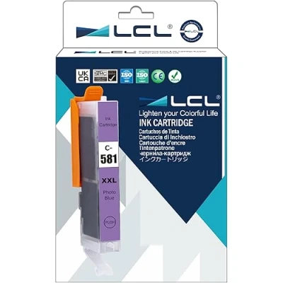 Immagine di LCL Cartucce d&#039;inchiostro Compatibile CLI 581 PB 581XL 581XXL 1999C001 12.5ml (1Foto Blu) Sostituzione per Canon PIXMA TS8150 TS8151 TS8152 TS9150 TS9155 TS8250 TS8251 TS8252 Printer.