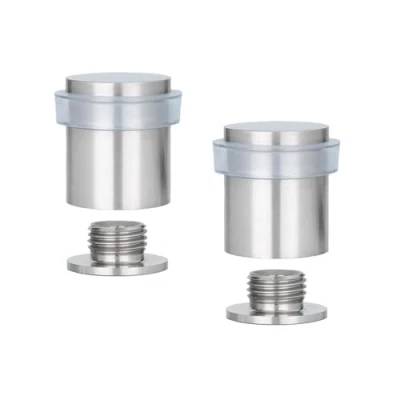Immagine di EVI Herrajes Pack con 2 Fermaporte 20 x 25 mm Base filettata Gomma transparente Acciaio Inox Compresi vite + tassello di fissaggio Mod. I 181 TCB
