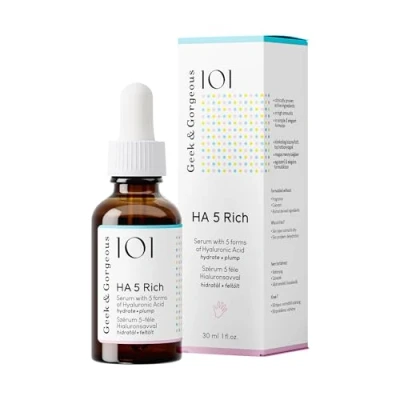 Immagine di Geek &amp; Gorgeous HA 5 Rich Siero Viso con Acido Ialuronico Tipologie di Ialuronico, Idratante e Rassodante per Pelli Normali Secche, 30 ml