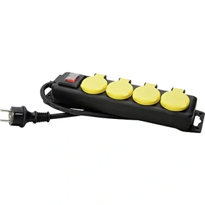 Immagine di Kopp 223012002 Multipresa con interruttore 4 vie Giallo, Nero Schuko 1 pz.