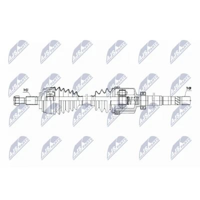 Immagine di NTY NPW RE 185 Albero motore / Semiasse Assale anteriore Dx 1034 Cambio manuale