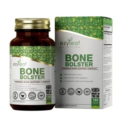 Immagine di Ezyleaf Integratore Ossa Capsule Calcio Magnesio Zinco Vitamina D3 con Boro e K2 MK7 180 Citrato Salute Bone Bolster Non OGM Senza Glutine Certificato ISO UK