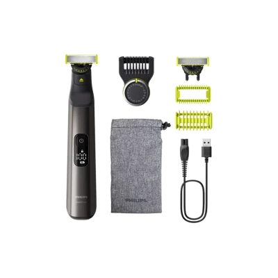 Immagine di Philips OneBlade Pro 360 Autentico Regolabarba elettrico per viso e corpo, rasoio regolabarba, 2x lame, 1x pettine da 20, kit il custodia morbida, QP6552/30