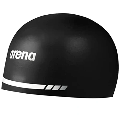 Immagine di ARENA Cuffia da nuoto 3D Soft USA, unisex, per adulti, in silicone, uomini e donne, pratica corsa, colore nero, XL