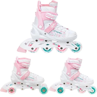 Immagine di RAVEN Pattini in linea 3 1 ROSI con luce LED regolabile (28 32 (18,5 21 cm)