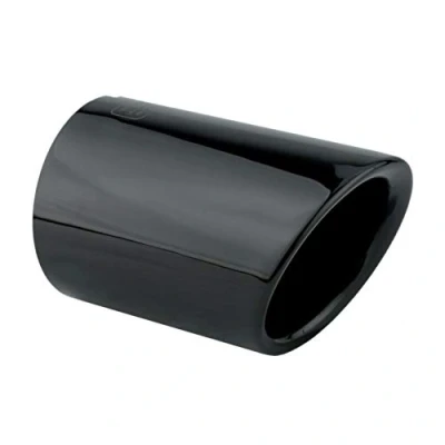 Immagine di L&amp;P 1 terminale per marmitta in acciaio inox colore nero lucidato e cromato plug and play modello: A285
