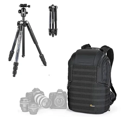Immagine di Lowepro Element MII Camera Treppiedi da Viaggio, Alluminio,Testa a Sfera per Camere Compatte, CSC, DSLR e ProTatic 450AW II Professionali, Droni, Creatori di Contenuti Vlogging