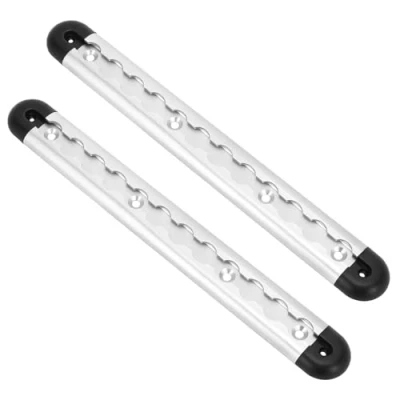 Immagine di QWORK® 2pz. Binario Aereo in Alluminio da 30 cm con Tappi terminali, binari di Ancoraggio per Il Fissaggio del carico Camion e Case mobili
