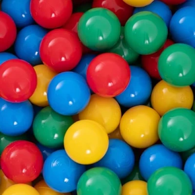 Immagine di MISIOO palline da bagno per palline, 200 pezzi, multicolore, diametro 6 cm, di plastica in 100% LDPE, rosso, verde, blu, giallo, perfette divertimento sicuro e colori vivaci nella