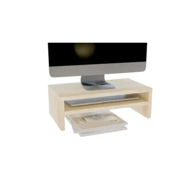 Immagine di ComfortCove supporto per monitor computer a 2 livelli laptop, computer, stampante con ripiano, ideale il tuo ufficio casa, Sonoma