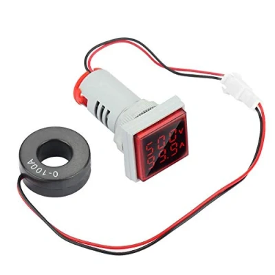 Immagine di Amperometro Digitale Voltmetro AC 22mm, Misuratore di Pannello Volt AC, Indicatore Doppio Led a Display 60 500V 0 100A Colori Diversi (rosso)