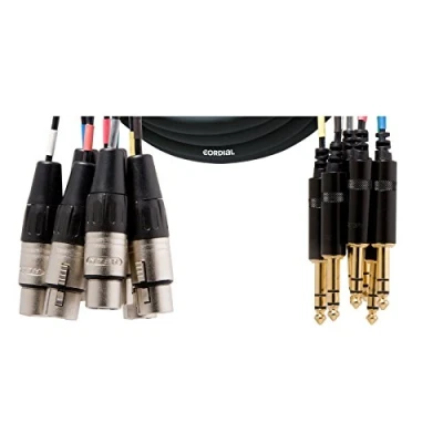 Immagine di Cordial CML 8 0 FV 5 C Cavo multiplo, da XLR femmina a jack stereo 6,3 mm, lunghezza m