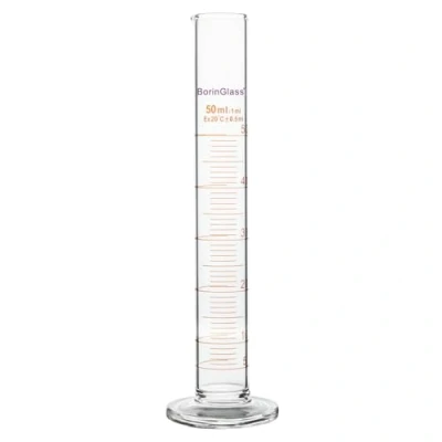 Immagine di BorinGlass Cilindro Graduato in Vetro Borosilicato per Misurazioni di Precisione 50 ml