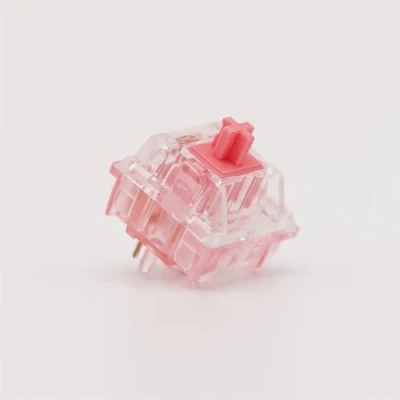 Immagine di DucKey KTT Strawberry Switch V2, Interruttore Pre lubrificato Lineare Rosa Trasparente 5Pin per Tastiera Meccanica (Size : 70PCS)