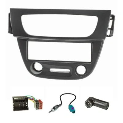 Immagine di tomzz Audio 2445 032 Set di lunetta radio adatta per Renault Megane iii del 2008 Fluence 2009 nero con adattatore quadlock iso, antenna Fakra din iso