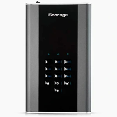 Immagine di iStorage diskAshur DT2 4 TB Disco rigido desktop crittografato sicuro FIPS livello 2 protetto da password resistente alla polvere e all&#039;acqua.