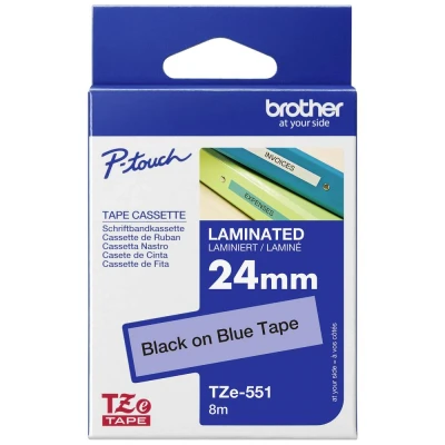 Immagine di Brother TZe 551 Cassetta nastro Colore Nastro: Blu carattere: Nero 24 mm 8 m
