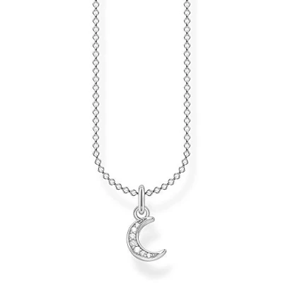 Immagine di Thomas Sabo Collana da Donna con Luna Pavé in Argento Sterling 925, Lunghezza 38 45 cm