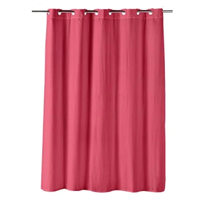 Immagine di Douceur d&#039;Intérieur, Tenda da doccia in microfibra con occhielli, 180 x 200 cm, colore: lampone
