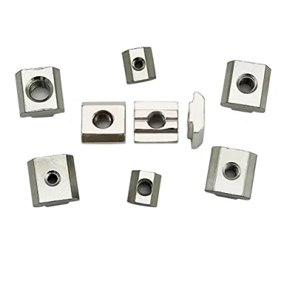 Immagine di CONPHERON Dado a T scanalatura Testa Martello in Acciaio al Carbonio Nichelato Mobili Tee per profilo Alluminio, (EU40) M8, 10pcs