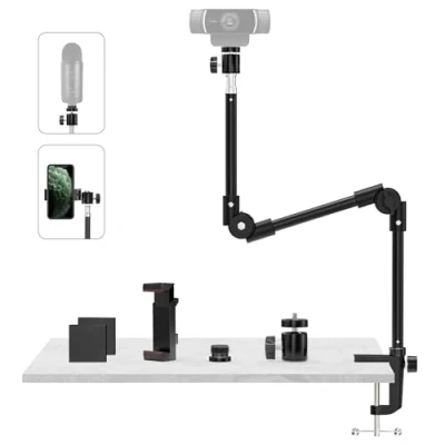 Immagine di Supporto Per Webcam Fotocamera Telefono E Vite Da 5/8&quot;, Proiettore Flessibile 25 Pollici Microfono Scrivania A Collo D&#039;oca Logitech, Gopro