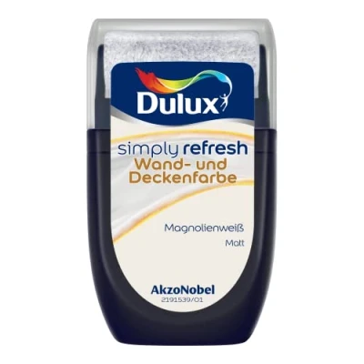 Immagine di Dulux Simply Refresh Pittura murale e soffitto Bianco Magnolia Tester 30 ml