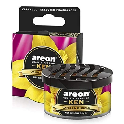 Immagine di Areon Ken deodorante per auto vaniglia nero dolce profumo Home Room Tin can mini top fino a lunga durata regolabile ventilato coperchio 3D multi pack Set di 6
