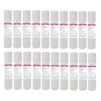 Immagine di Cartuccia Filtro Acqua Polipropilene A SEDIMENTI 10 Pollici Micron 1 per OSMOSI INVERSA DEPURATORE Set 20 Pezzi