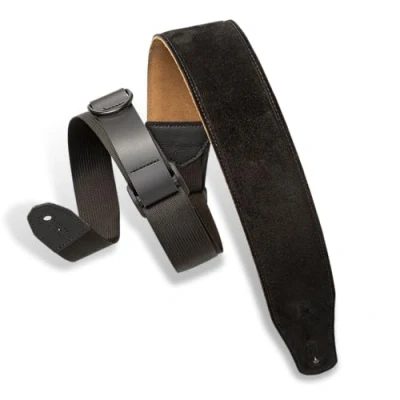 Immagine di Levy&#039;s Leathers MRHSP BLK Tracolla Per Chitarra Right Height Suede Leather Padded 2 1/2&quot; Black