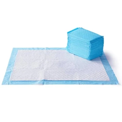 Immagine di Amazon Basics Tappetini resistenti per l&#039;addestramento di cani e cuccioli, a prova perdite con superficie ad asciugatura rapida, dimensione XL, confezione da 25, Blu, Bianco
