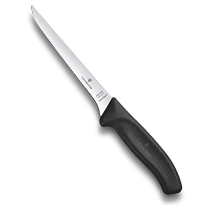 Immagine di Victorinox Swiss Classic, coltello professionale per disossare, lama extra affilata, affilatura diritta, 15 cm, manico in plastica, acciaio inossidabile, nero