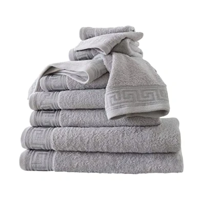 Immagine di GC GAVENO CAVAILIA Set di asciugamani da 500 g/m², 8 pezzi, 2 + bagno 4 per il viso, in cotone egiziano, colore: grigio