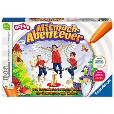 Immagine di Ravensburger tiptoi ACTIVE gioco 00076, avventura di partecipazione, movimento dai 3 anni in su, con storie, belle canzoni e rime divertenti