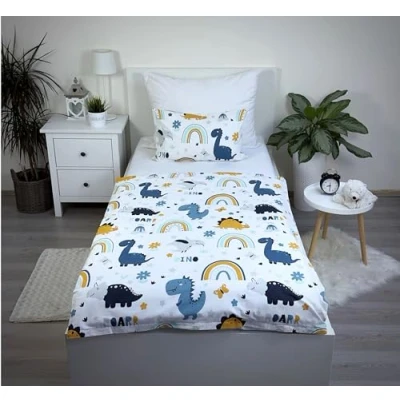 Immagine di Theonoi Biancheria da letto per bambini e bambine, set completo di copripiumino 100 x 135 cm federa 40 60 cm, in cotone Öko Tex Standard ragazzi ragazze (dinosauro dinosauro)