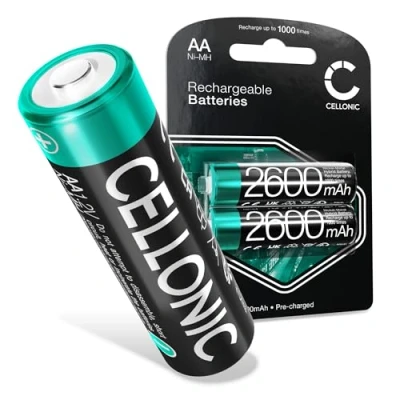 Immagine di CELLONIC® Batteria Compatibile con Garmin Oregon, Dakota, Montana, Monterra, Astro, GPSMAP, eTrex, eTrex Touch, Approach Affidabile Ricambio da 2X 2600mAh AA per navigatore GPS