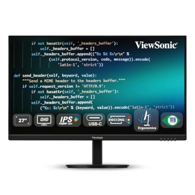 Immagine di Viewsonic VG2709U 2K Monitor LED ERP F (A G) 68.6 cm (27 pollici) 2560 x 1440 Pixel 16:9 4 ms HDMI ™, DisplayPort, Audio stereo (jack da 3,5 mm), USB 3.1,