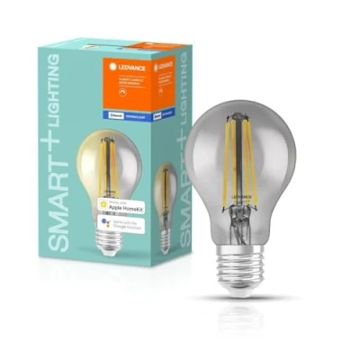 Immagine di LEDVANCE Lampada LED Smart+, tecnologia Bluetooth, E27, dimmerabile, bianco caldo, 2700 K, sostituisce lampadine da 44 W, controllabili con Alexa, Google e Apple, Filament Classic, confezione 4