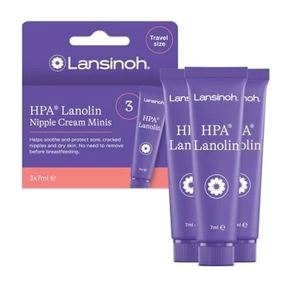 Immagine di Lansinoh Crema per Capezzoli Alla Lanolina Hpa 100% Naturale, Lenisce e Protegge i Screpolati Doloranti Durante L&#039;allattamento 3 x 7 ml