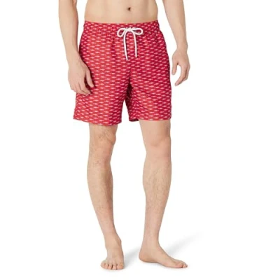 Immagine di Amazon Essentials Costume a Boxer Ad Asciugatura Rapida 18 cm Uomo, Lilla Rosso Crocodiles, S