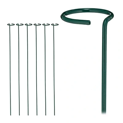 Immagine di Relaxdays Set da 6 Sostegni per Pomodori, Piante Rampicanti, Rose, Fragole, Metallo Resistente, Alti 80cm, Verde Scuro