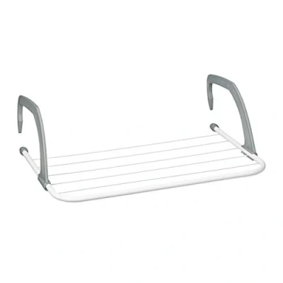 Immagine di Relaxdays Stendibiancheria Stendino sospeso per radiatore e balcone, dimensioni ridotte, grande capacità di asciugatura 3 m, bianco, lunghezza 50 cm